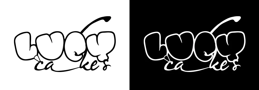 Logo Lucy Cakes blanco y negro